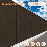 Sunshades Depot 6' FT x 50' FT Brown Residential &amp; Commercial Privacy Fence Screen Custom Available 3 Years Warranty 140 GSM 88% Blockage