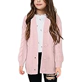 Apbondy Girls Cable Knit Cardigans Button Down Long Sleeve Chunky Sweater Outerwear