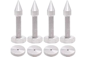 Flushbay 4 Pack Speaker Spikes Floor Protectors Adjustable Speaker Isolation Spikes M6 for Subwoofer CD DVD Player Turntable Recorder Chassis with Speaker Isolation Feet Pad (M6-Silver)