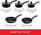 Tefal Essential 5-Piece Non-Stick Cookware Set 3 Saucepans 16 18 20cm view 3