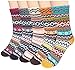 5 Pairs Womens Cold Weather Soft Warm Thick Knit Crew Casual Winter Wool Socks,Multicolor 01,One Size
