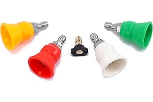 RIDGE WASHER Pressure Washer Nozzle Guard, Power Washer Nozzle Tips with Protector Holder, 5 Pressure Washing Tips with 1/4" Quick Connect, Orifice 4.0