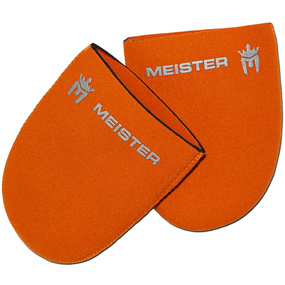 Meister 2.5 mm Thermal Neoprene Toe Warmer Booties for Cycling, Running, Hiking & Ice Baths (Pair) - Orange