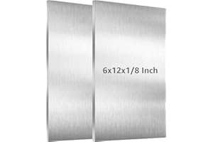 AMZDEPOT 2 Pack 6061 T651 Aluminum Sheet Metal 6" x 12" x 1/8" (0.125") Rectangle Metal Plate Covered with Protective Film, 3mm Flat Aluminum Plate for Crafting and Industry