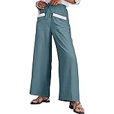 EVALESS Womens Palazzo Pants Summer Casual Flowy Wide Leg 2025 Lounge Trousers Beach Travel Vacation Outfits