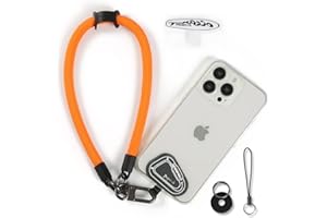 project-cb Hand Wrist Phone Strap,Phone Lanyard Patch ×2,Cell Phone Case Holder,Wristlet Strap for Key,AirPods,Camera (Orange, 15.7inch)