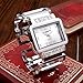 Top Plaza Women's Square Dial Rhinestones Bracelet Watch Bangle Watch - Silver Tone