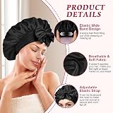 ACWOO Satin Bonnet Silk Hair Wrap with Elastic Band Night Cap view 3