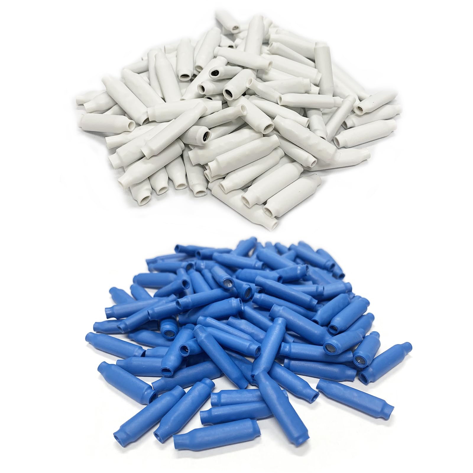 Low Votage Wire B Connectors with Filled Gel for Telephone Alarm Wire Crimp Bean Splice, Wet Blue 100pcs + Dry White 100pcs