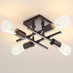 Industrial 4-Light Semi Flush Mount Ceiling Light