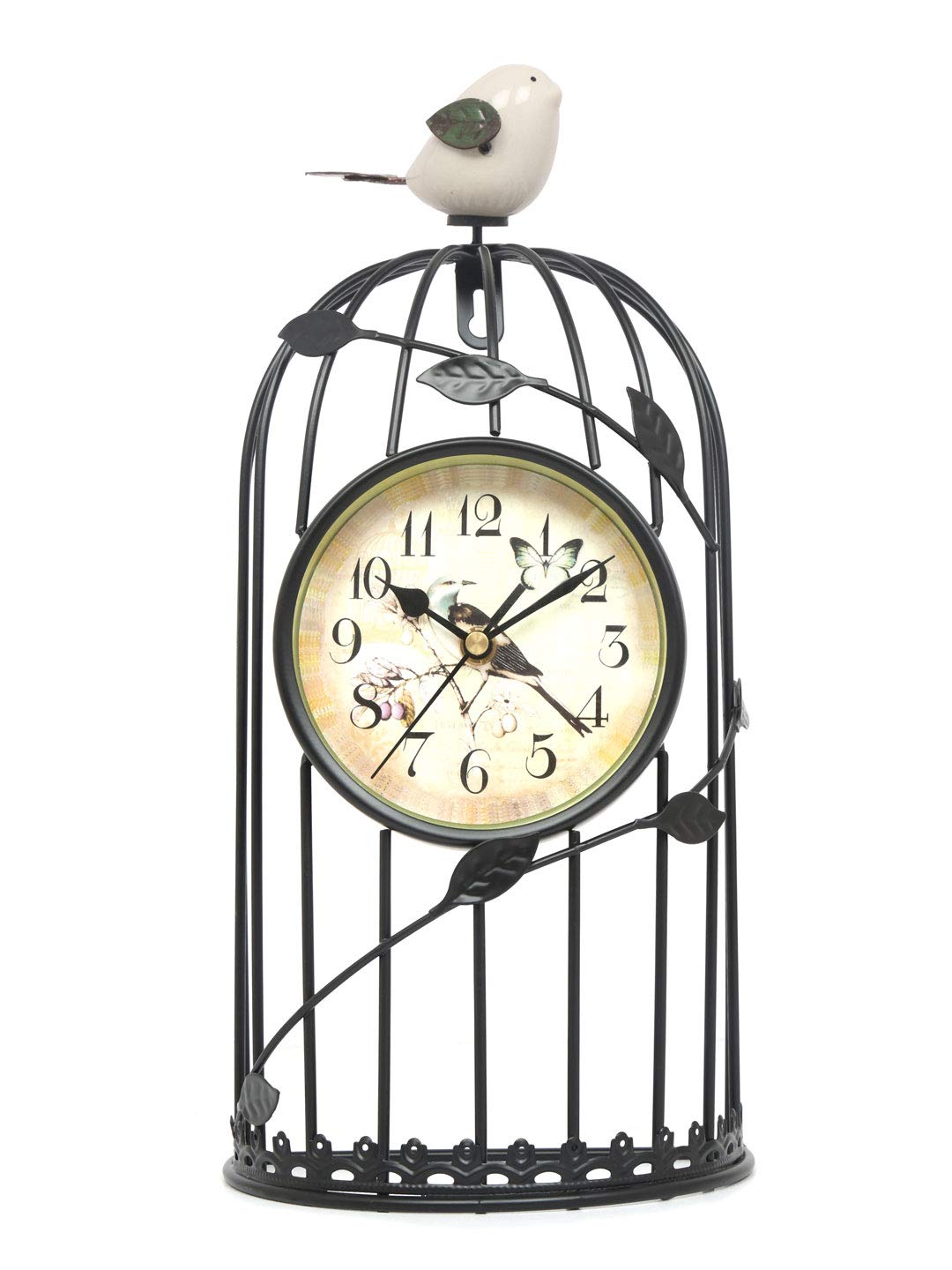 Home By Nilkamal Free Bird Cage Table Clock Black Amazon In