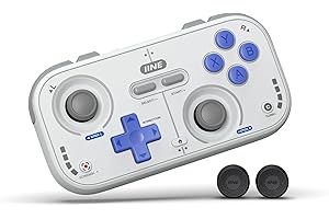 IINE Retro Pocket Wireless Game Controller – Compact Gamepad with Hall Effect Joysticks, Customizable Buttons, 1000Hz Polling Rate – Compatible with PC, Switch, Mobile, Steam Deck, Tablet (Grey)
