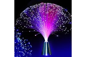 EA 2 pck 13‘’ inch LED Colourful Changing Fibre Fiber Optic Fountain Night Light Calming Lamp Christmas