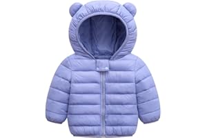 BFFBABY Winter Down Coats for Kids Baby Boys Girls Light Puffer Padded Jacket Bear Hoods Infant Outerwear
