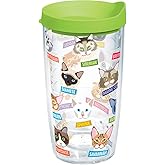 Tervis Flat Art Cats Made in USA Double Walled Insulated Tumbler Travel Cup Keeps Drinks Cold & Hot, 16oz, Clear