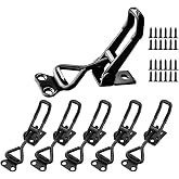 E-TING 6Pack Toggle Clamp Latch 100KG 220LBS Holding Capacity | Black Adjustable 4001 Pull Latch Clamps Quick Release Hasp Clamps for Smoker Cabinet Boxes Case Trunk Jig
