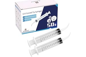 GUFASTORE 40 Pack 12ml Dental Syringe with Curved Tip for Oral Dental Care, Lab, Feed Small Pet