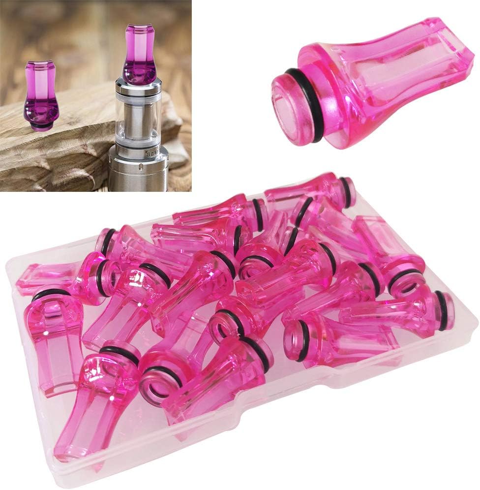 CESFONJER 20 Flat Plastic Tapered 510 drip Tips, 510 drip Tips 25mm Long