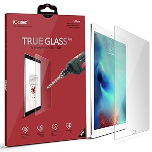 Apple 12.9-inch iPad Pro Screen Protector, iCarez [Tempered Glass] Premium Easy Install with Lifetime Replacement Warranty - Retail Packaging