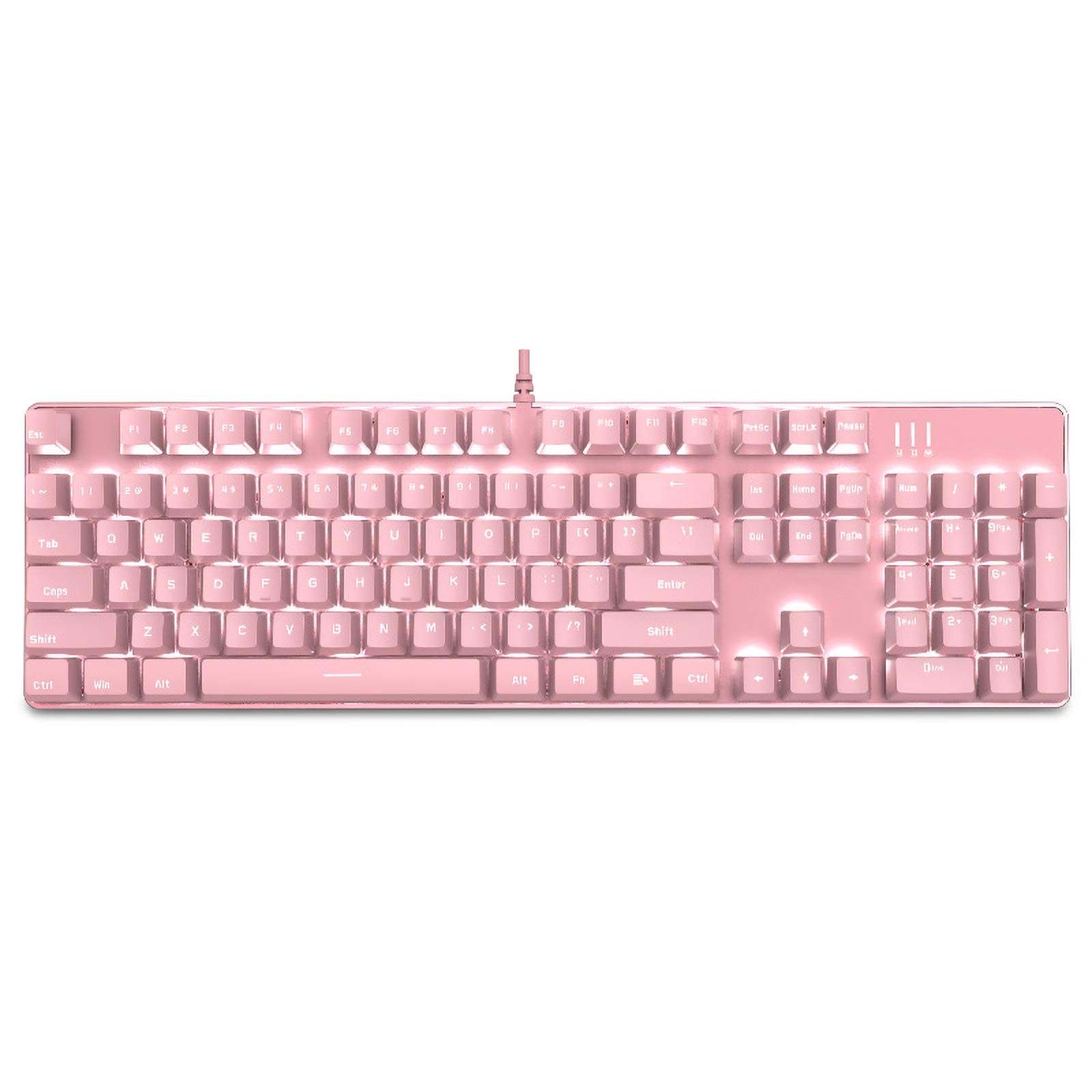 Buy TISHLED Pink Keyboard Kawaii White LED Backlit Hot Swappable buy-tishled-pink-keyboard-kawaii-white-led-backlit-hot-swappable