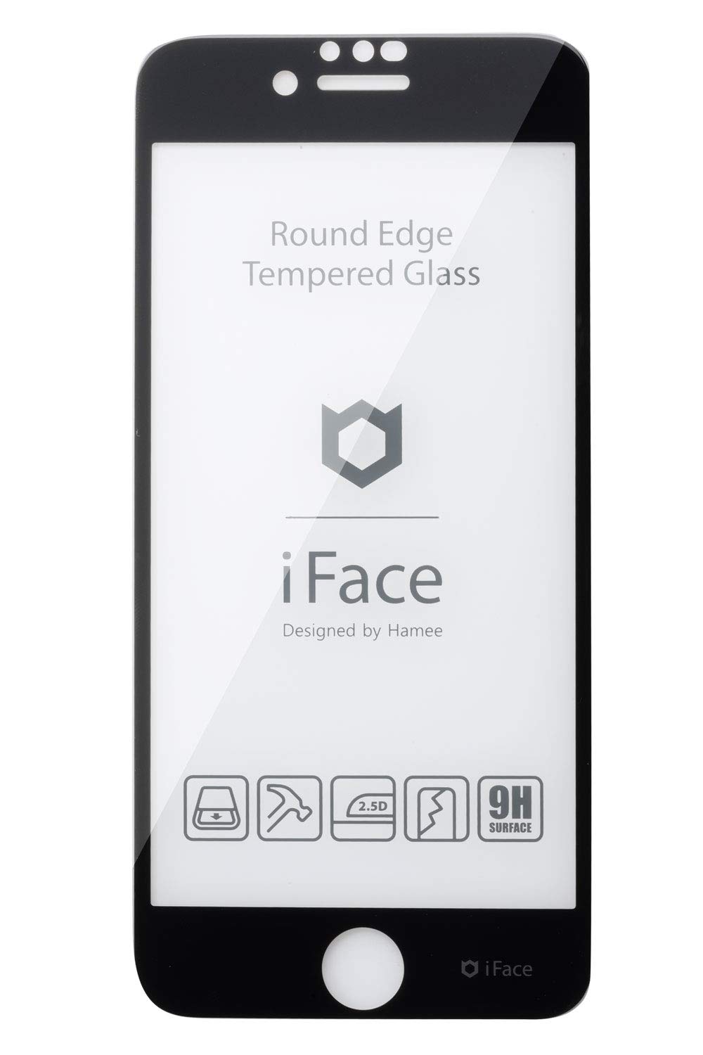 iFace iPhone SE(第3世代/第2世代)/8/7/6s/6 専用 ガラスフィルム ラウンドエッジ 画面保護シート [ブラック]商品画像