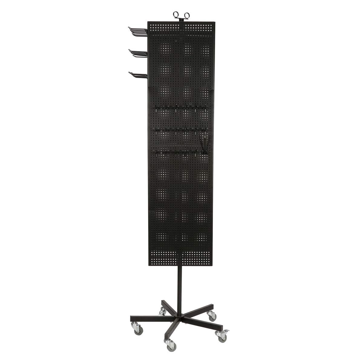 4Sided Metal Pegboard Floor Spinner in Black 13 W