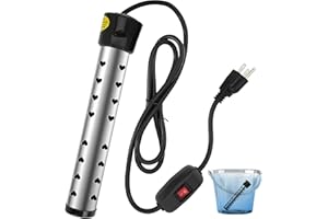 LAKKZOOM immersion Water Heater with Intelligent Temperature Control, Stainless Steel Mini Pool & Bucket Heater - Heats 5 Gallons in Minutes, Ideal for Home, Camping, and Outdoor Use