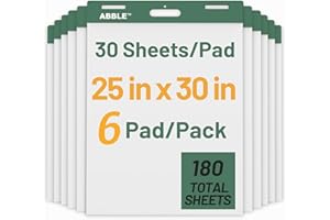 ABBLE Super Sticky Easel Pad, Large Note Pads, Easel Pads Flip Chart Paper, Large Easel Paper Pad, Anchor Chart Paper, Giant Sticky Notes for Wall, Big Sticky Notes, Meeting Notes, 25 x 30 in, 30 Sheets/Pad