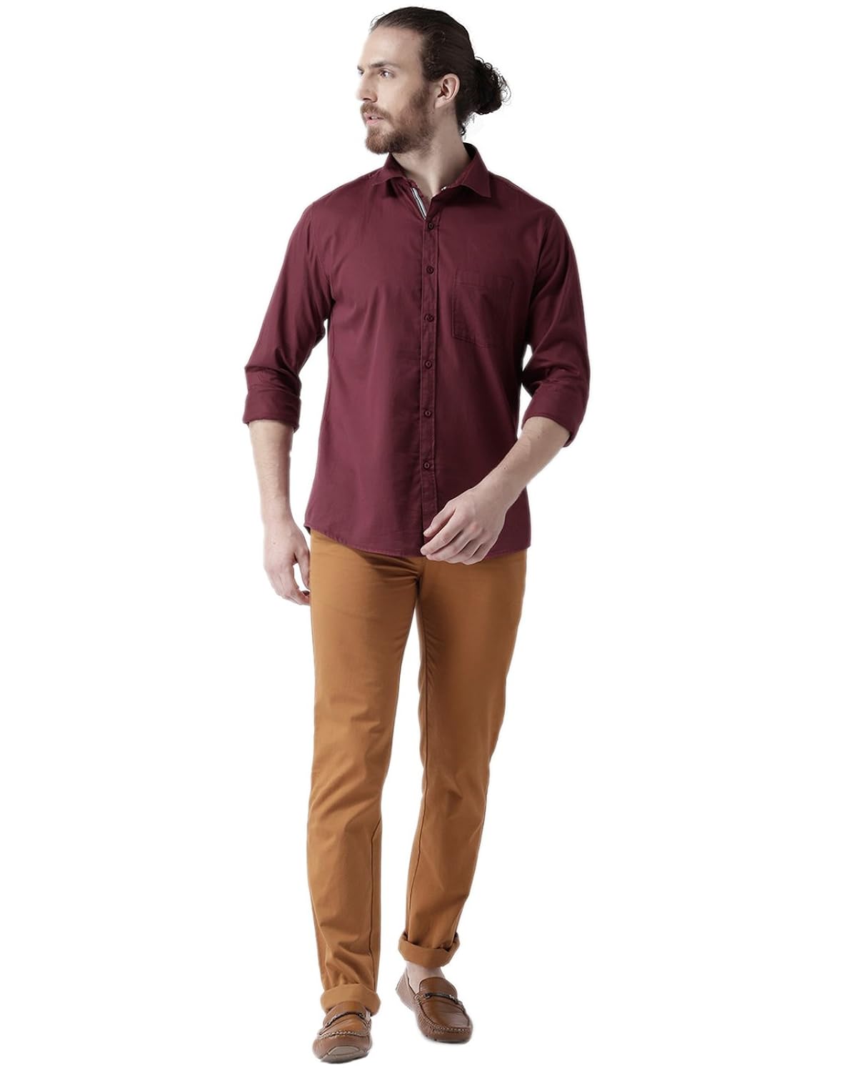 zeal plain cotton casual slim fit shirt for men stylish full sleeve