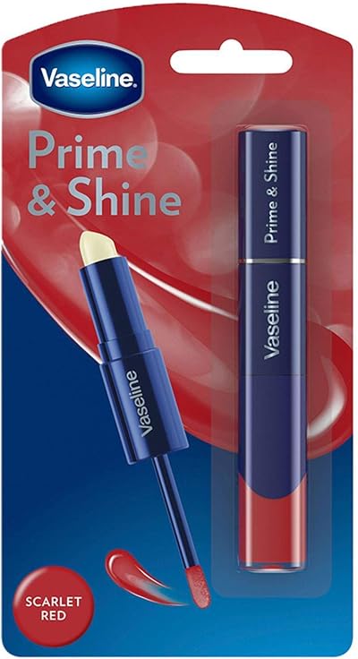 Vaseline Prime and Shine Scarlet Red Lip Balm Colored Gloss 2-in-1