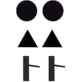 Simple Punk Round Triangle Bar Geometric Stud Earrings Women Mens Stainless Steel Ear Jewelry 3 Pairs/Pack-black