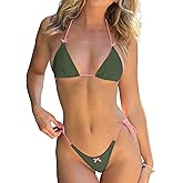 Sexy Bikini Sets for Women 2 Piece Bathing Suit Halter String Triangle Swimwear Women’s Bow Swimsuit