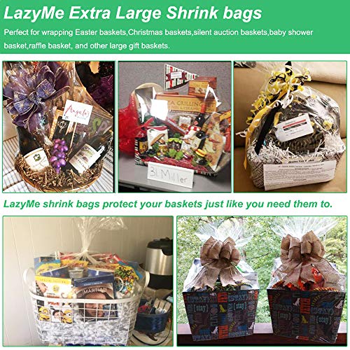 LazyMe Extra Large Jumbo Shrink Wrap Bags Cellophane Bags for Christmas