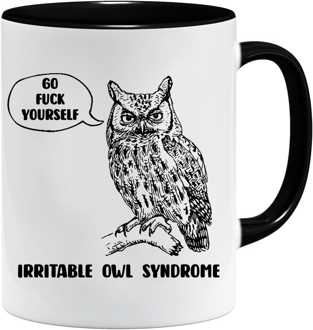 Acen Merchandise Rude Mug | Irritable Owl Syndrome | Birthday Gifts for Women | Novelty Gag Gift | Adult Humour Rude Funny Gift | Stocking Filler