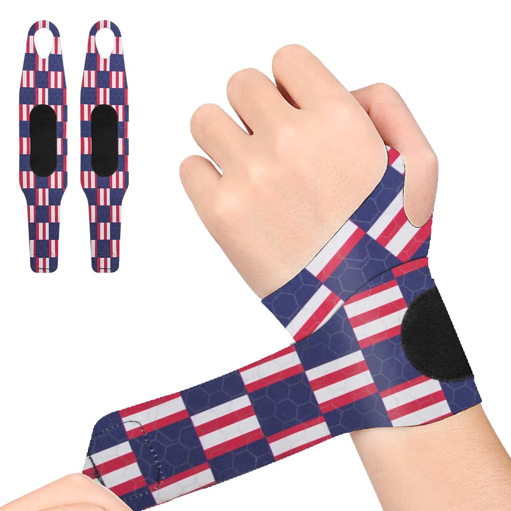 Weight Lifting Wrist Wraps, HUHUPET 2 Pack Lifting Straps Support for Gym Straps Fitness Accessories for Men Women-Plaid