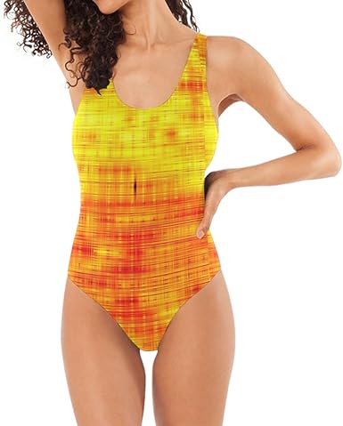 bright orange swimsuit