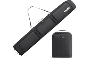 TOURIT Rolling Ski Bag and Ski Boot Bag Combo, Snowboard Bag with Wheels for Air Travel Ski Bag Holds 2 Pairs of Skis (190cm)