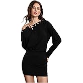 RoseSeek Women's Y2k Off The Shoulder Dress Grommet Eyelet Dress Long Sleeve Gothic Dresses