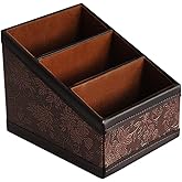 Daixers PU Leather Remote Control Holder Storage Container for TV Remote Phone Caddy Eyeglasses