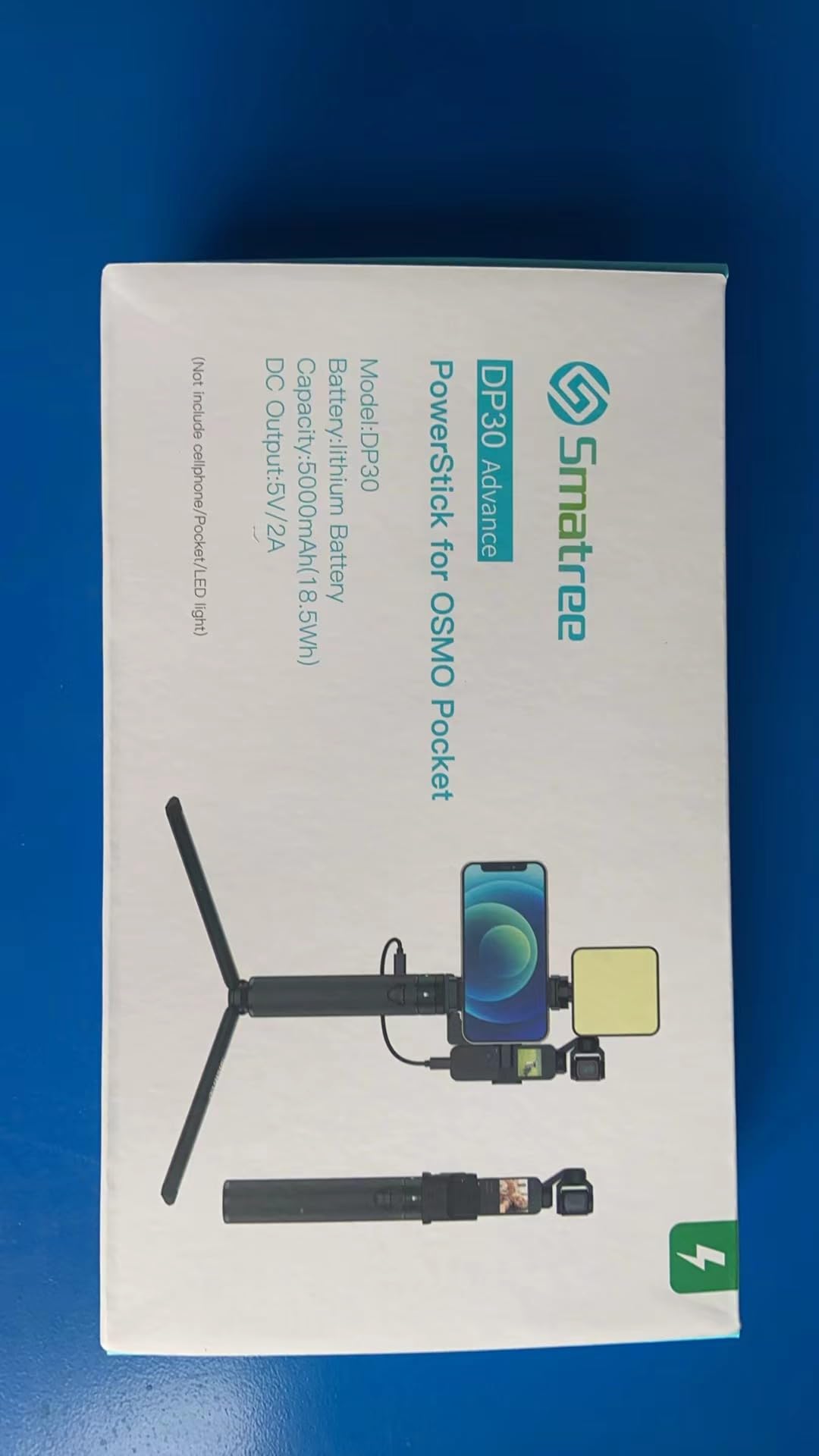 Smatree Charging Stick for DJI OSMO Pocket 2, 5000mah Power Charger Compatible with DJI Osmo Pock 2/1, Power Bank with Phone Holder Pocket Mount Set and Tripod Upgrade Version