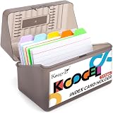Koogel 3x5 Flashcards Storage Box with 100 Cards & 10 Dividers view 1