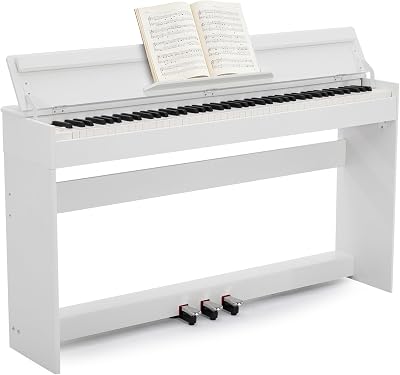Artist Hand MUSTAR Digital Piano 88 Weighted Keys Full Size Stand USB MIDI White