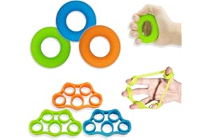 PNRSKTER Hand Grip Strengthener, Finger Exerciser, Grip Strength Trainer (6 PCS),New Material,Forearm Grip Workout, Finger Stretcher, Relieve Wrist Pain, Carpal Tunnel (Large)