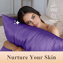 Satin Body Pillow Cover, Purple Silky Cooling