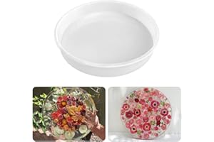 RESINWORLD 10‘‘ X 2'' Deep Large Round Tray Mold, Tray Board Table Clock Silicone Molds for Resin Casting, Floral Flower Preservation Bouquet Resin Mold