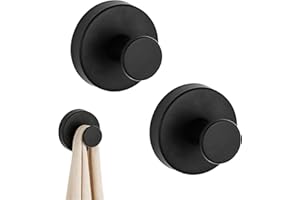 HUIAWAY 2Pcs Suction Cup Hooks, Stainless Steel No Drill Shower Hook for Shower Wall, Door Wreaths, Suction Hooks for Glass M