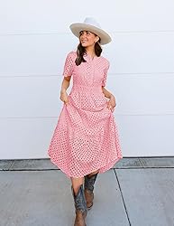 ZESICA Women's 2025 Summer Short Sleeve Maxi Dress
