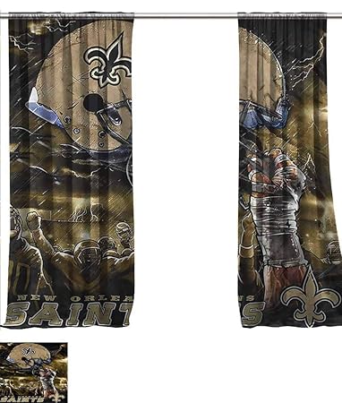 Amazon Com Diy Sheer Curtains Nfl New Orleans Saints Inch By