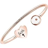 Belingry Inspirational Mustard Seed Bangle Faith Cross Cuff Bracelet Jewelry Christian Gift