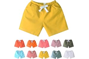 Toddler Girls Boys Casual Running Shorts Baby Solid Cotton Elastic Waist Pull On Shorts Kids Drawstring Pants Summer Clothes
